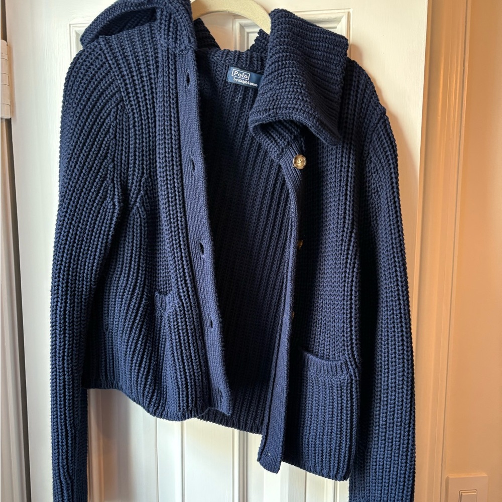 Navy Blue Knit Cardigan
